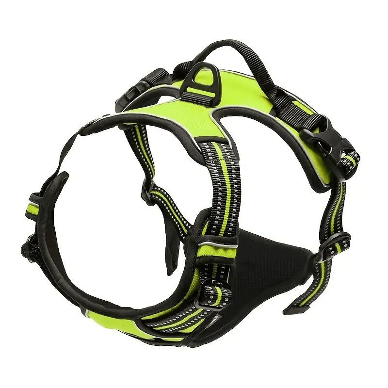 Adjustable No-Pull Dog Harness with Padded Vest and Dual Leash Clips - Prevents Choking and Provides Comfortable Walking Experience