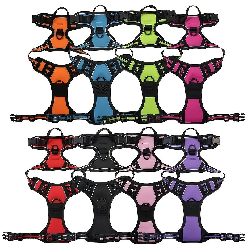 Adjustable No-Pull Dog Harness with Padded Vest and Dual Leash Clips - Prevents Choking and Provides Comfortable Walking Experience