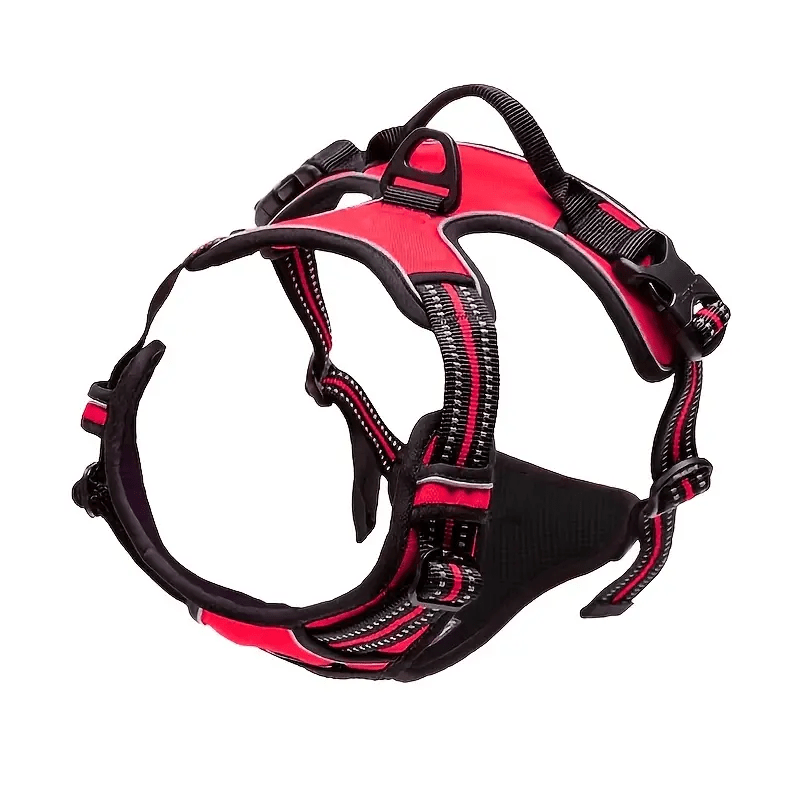 Adjustable No-Pull Dog Harness with Padded Vest and Dual Leash Clips - Prevents Choking and Provides Comfortable Walking Experience