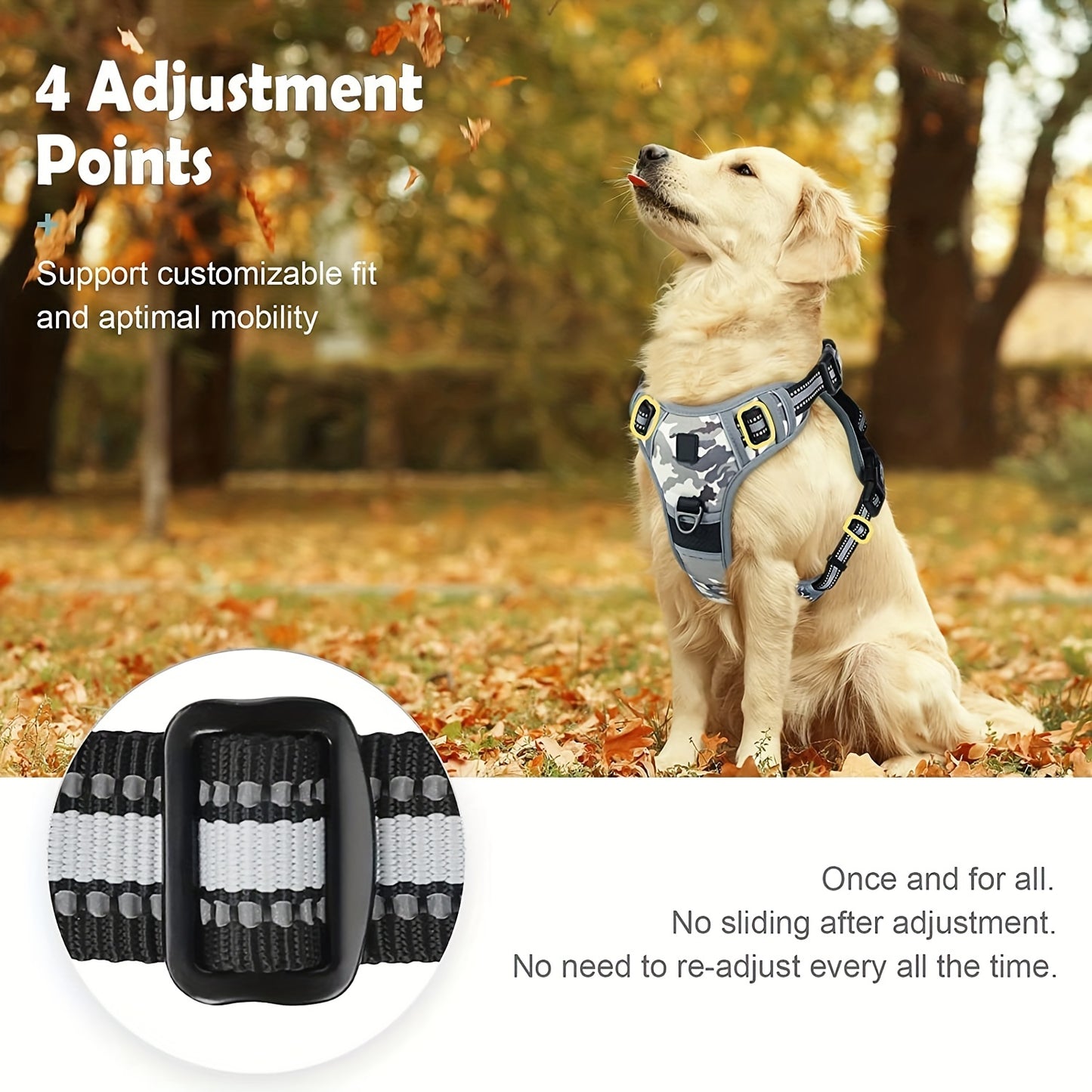 Comfort-Grip No-Pull Dog Harness - Reflective Safety, Handle for Control - Ideal for Training & Walking