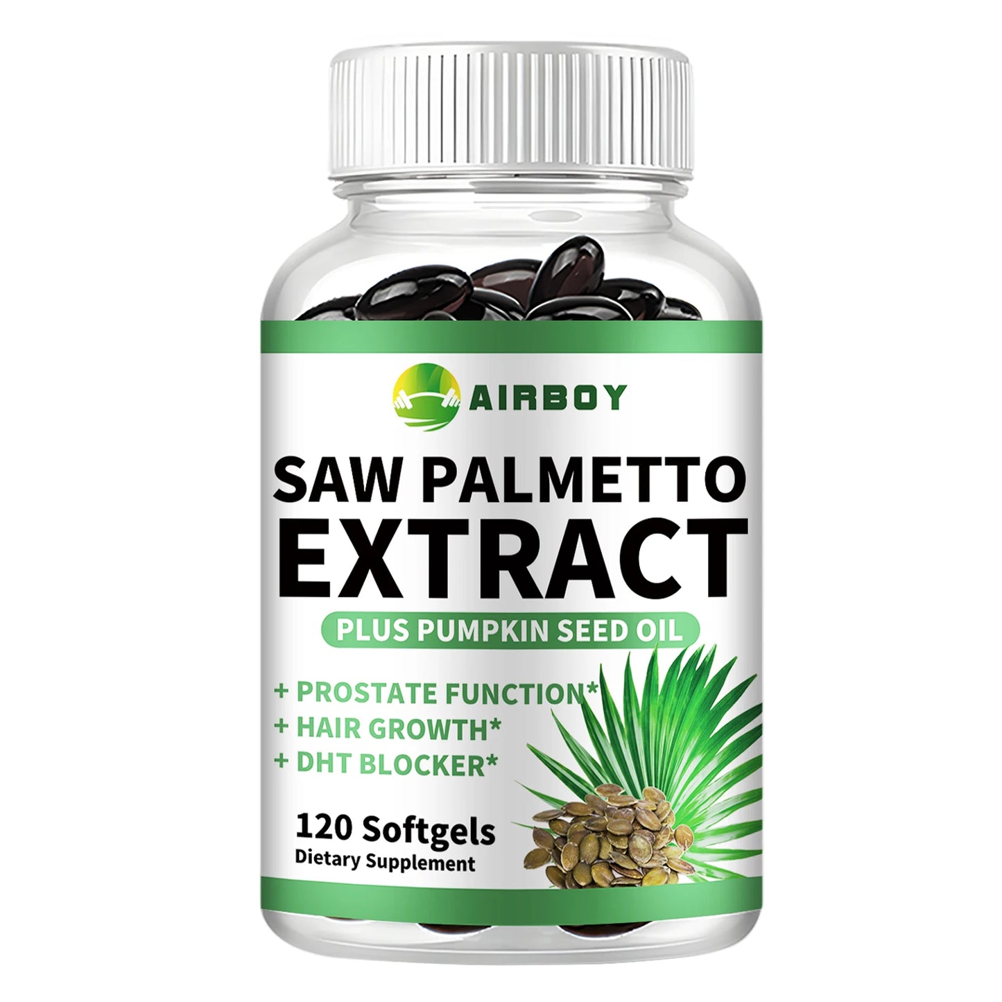 Saw Palmetto - Prostate Support, Prevents Hair Loss, Urinary Tract Health, Promotes Hair Growth - 120 Capsules