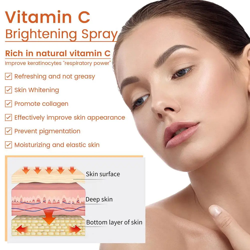 Vitamin C Brightening spray/serum Refreshing Non Greasy Smoothing Nourishing Facial Skin Moisturizing Hydrating Skincare Product