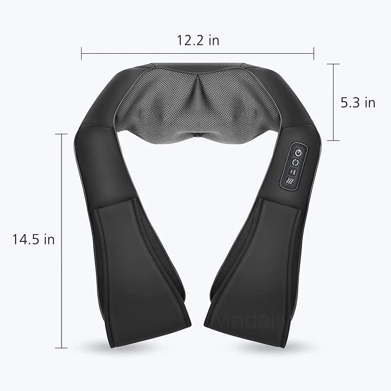 Shiatsu Neck and Shoulder Massager Heated Back Massager U Shape Deep Kneading Electric Massage Pillow For Neck Waist Leg Body