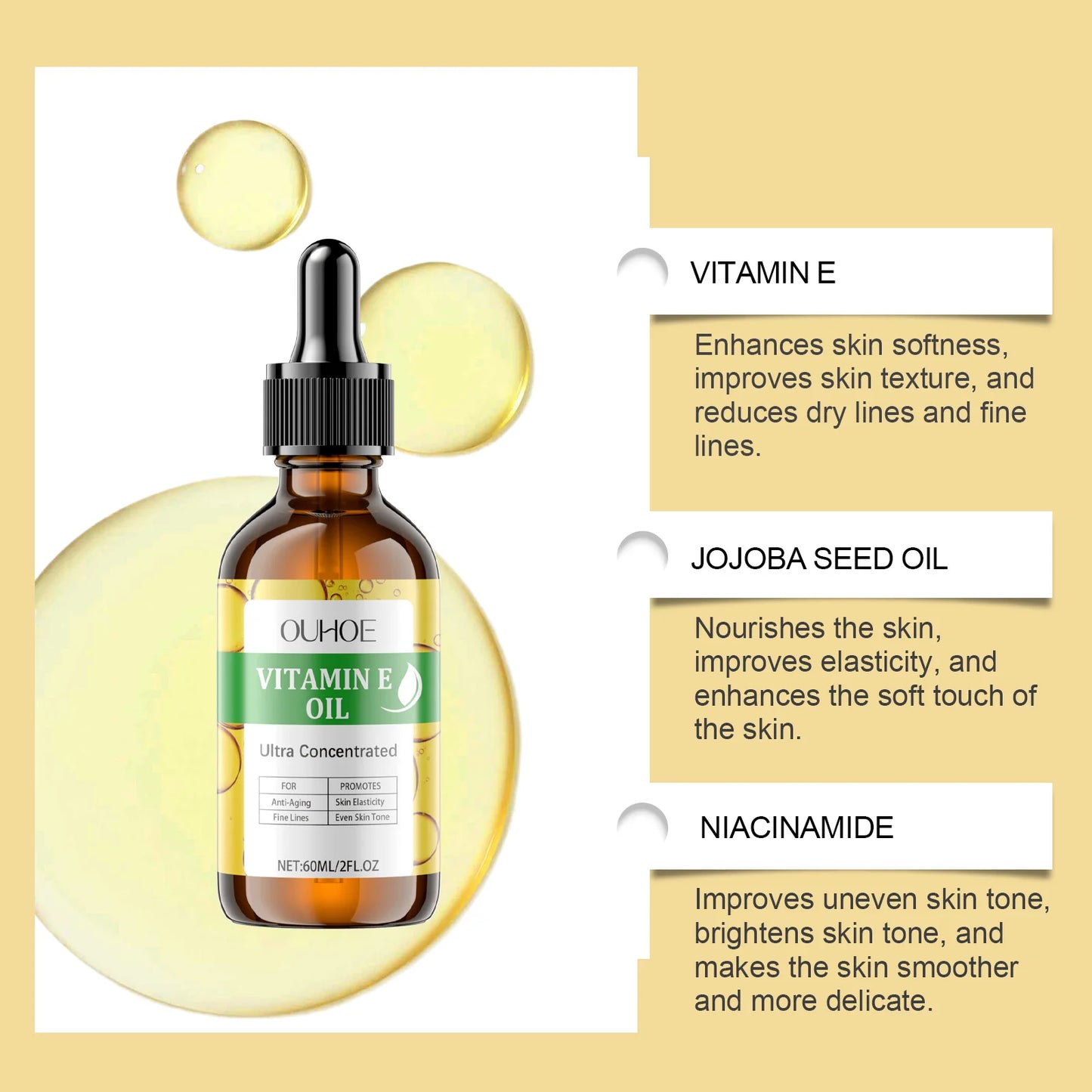 Vitamin E Essential Oil For The Whole Body Lighten Fine Lines Firming Tender Skin Rejuvenating Brightening Skin Care Oil