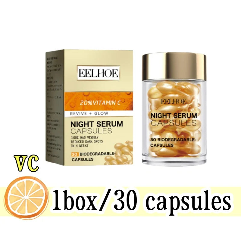 Vitamin C Facial Capsule Serum Moisturizing Anti Aging Wrinkle Removal Dark Spots Repair Acne Skin Rejuvenation Essence Capsules
