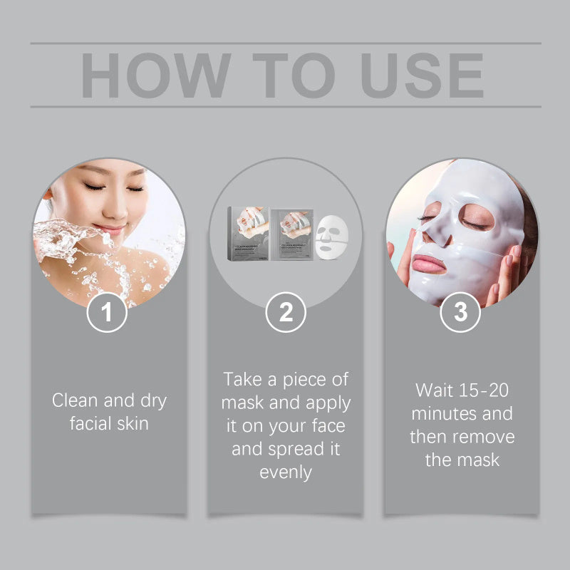 Masque Bio Collagen True Deep, Masque Collagène Nuit, Soin Visage, Masque Collagène Hydratant Anti-Âge
