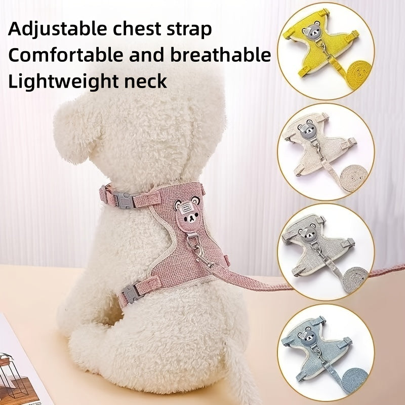 Dog Chest Harness And Leash, Soft Dog Harness Vest With Rope, Adjustable Dog Walking Harness, Only For Small Dog