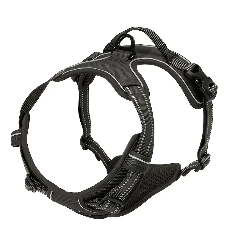 Adjustable No-Pull Dog Harness with Padded Vest and Dual Leash Clips - Prevents Choking and Provides Comfortable Walking Experience