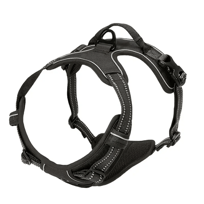 Adjustable No-Pull Dog Harness with Padded Vest and Dual Leash Clips - Prevents Choking and Provides Comfortable Walking Experience