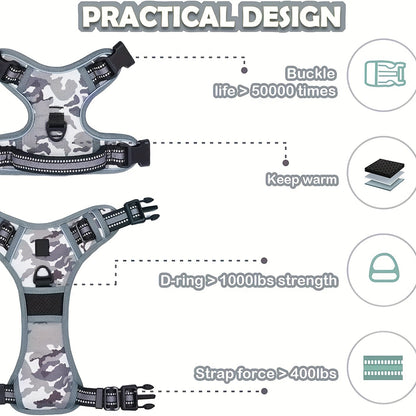 Comfort-Grip No-Pull Dog Harness - Reflective Safety, Handle for Control - Ideal for Training & Walking