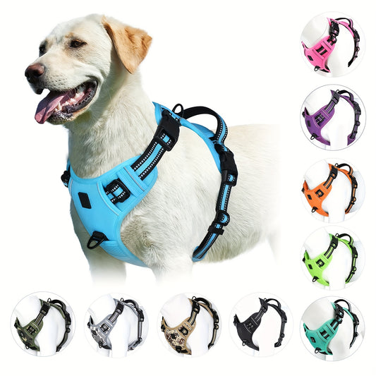 Comfort-Grip No-Pull Dog Harness - Reflective Safety, Handle for Control - Ideal for Training & Walking