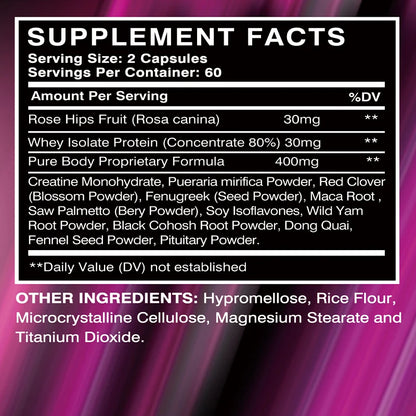 Women's Health Supplements - Anti-Sagging, Enhance Natural Curves - 120 Capsules