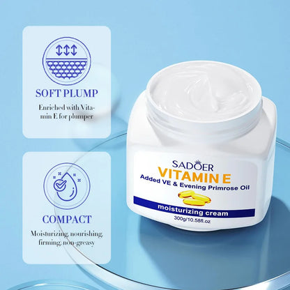 Vitamin E Face Cream Large Bottle 300g Daily Facial Repair Moisturizing Cream Skincare Moisturizer Safe for Sensitive Skin Care