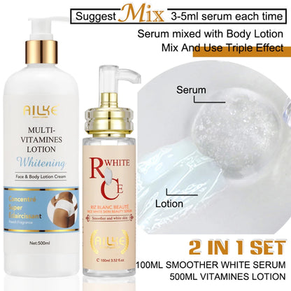 AILKE Multi-vitamin Body Lotion, Anti-wrinkle, Reduce Melanin And Stretch Marks, Regenerate Cell Vitality, Lightening Skin Care