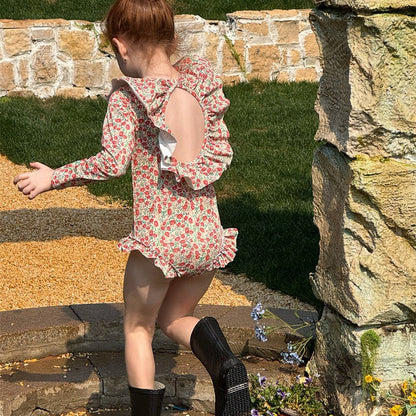 Girls' Backless Sun-proof Long-sleeved Swimsuit