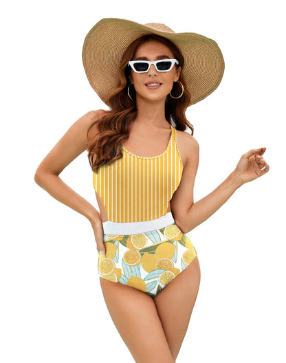Women's Simple Casual Printing One Piece Swimsuit