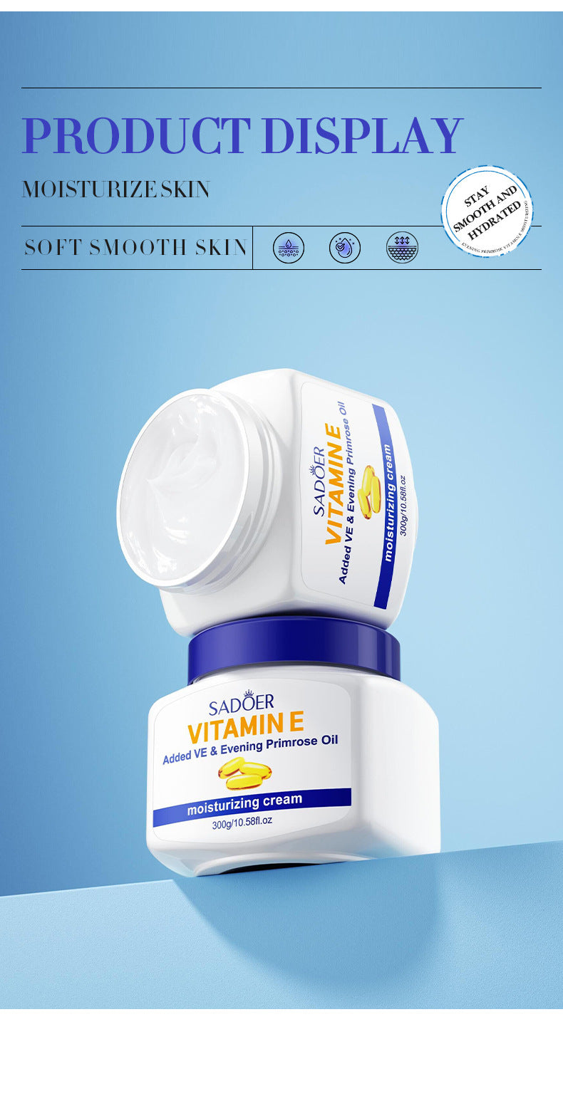 Vitamin E Face Cream Large Bottle 300g Daily Facial Repair Moisturizing Cream Skincare Moisturizer Safe for Sensitive Skin Care