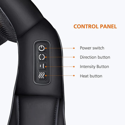 Shiatsu Neck and Shoulder Massager Heated Back Massager U Shape Deep Kneading Electric Massage Pillow For Neck Waist Leg Body