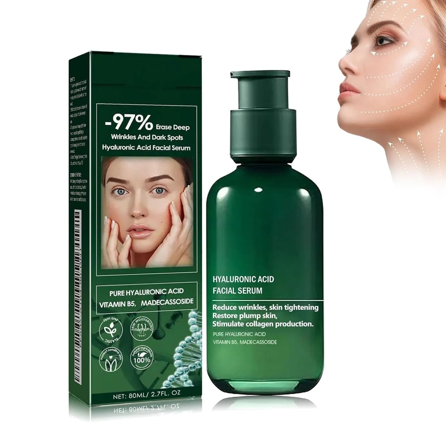 Vitamin B5 Essence Hyaluronic Acid Facial and Neck Skin Firming Anti Wrinkle Aging Repair Fine Lines Smooth Moisturizing Essence