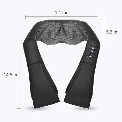 Shiatsu Neck and Shoulder Massager Heated Back Massager U Shape Deep Kneading Electric Massage Pillow For Neck Waist Leg Body