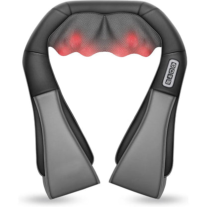 Masseur Shiatsu pour le cou et les épaules, masseur chauffant pour le dos, oreiller de massage électrique en forme de U à pétrissage profond pour le cou, la taille, les jambes et le corps