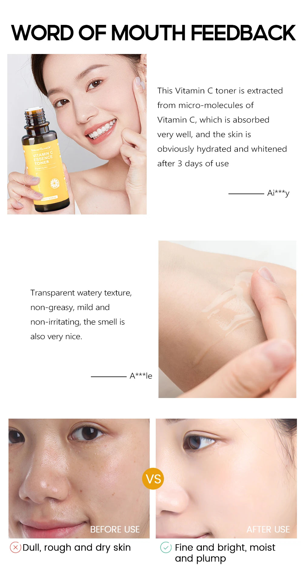 VIBRANT GLAMOUR Vitamin C  Facial Toner+Face Cream+Facial Essence+Sunscreen