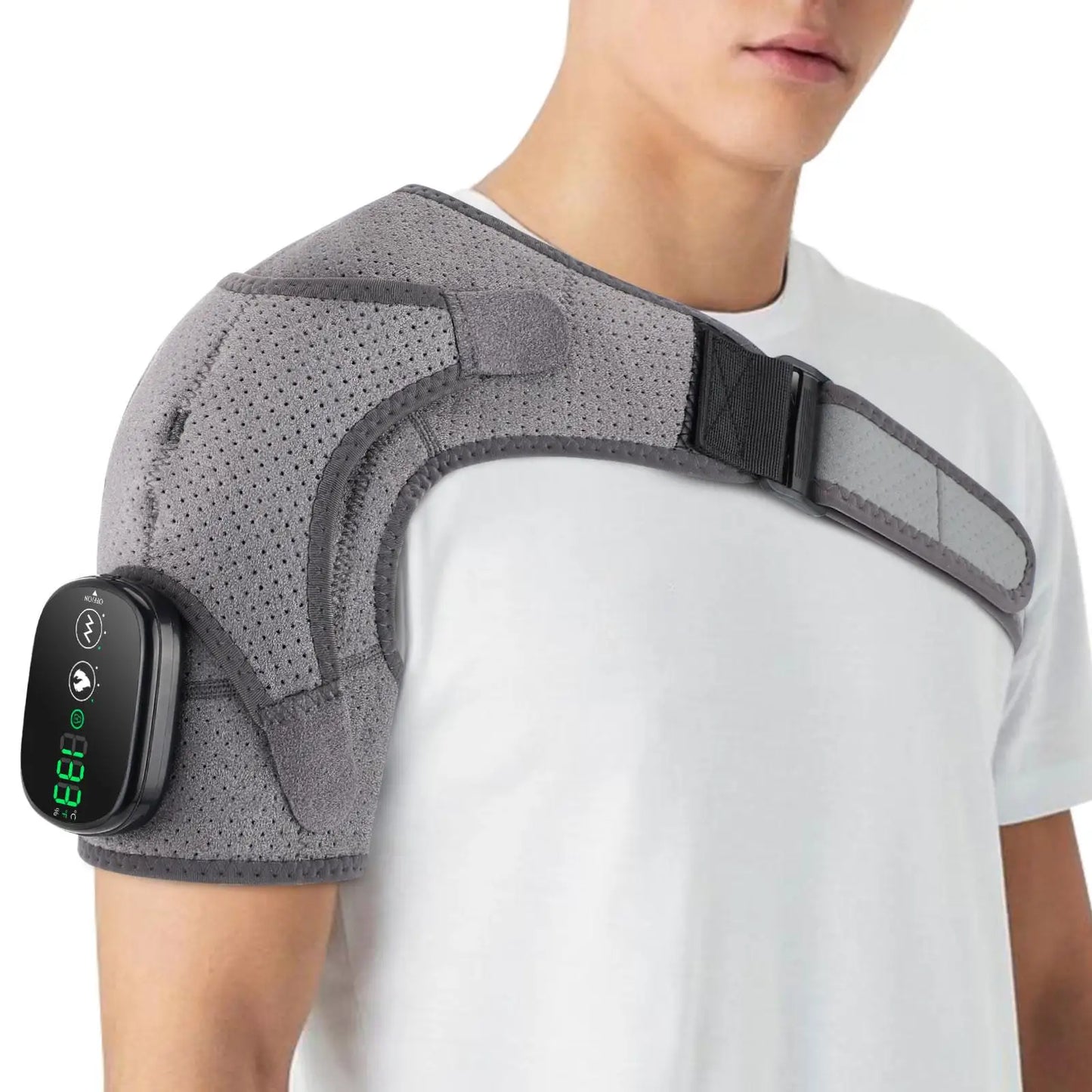 Épaulière chauffante, coussinets chauffants pour les épaules, massage par vibrations électrique sans fil, attelles chauffantes confortables pour les épaules