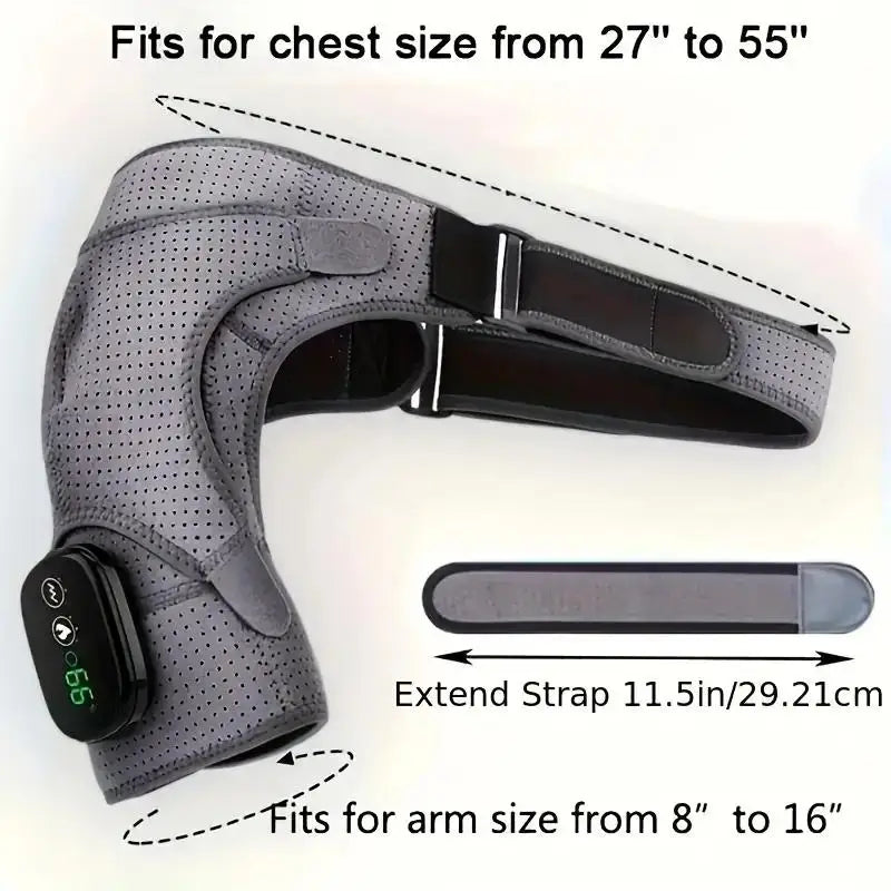 Épaulière chauffante, coussinets chauffants pour les épaules, massage par vibrations électrique sans fil, attelles chauffantes confortables pour les épaules