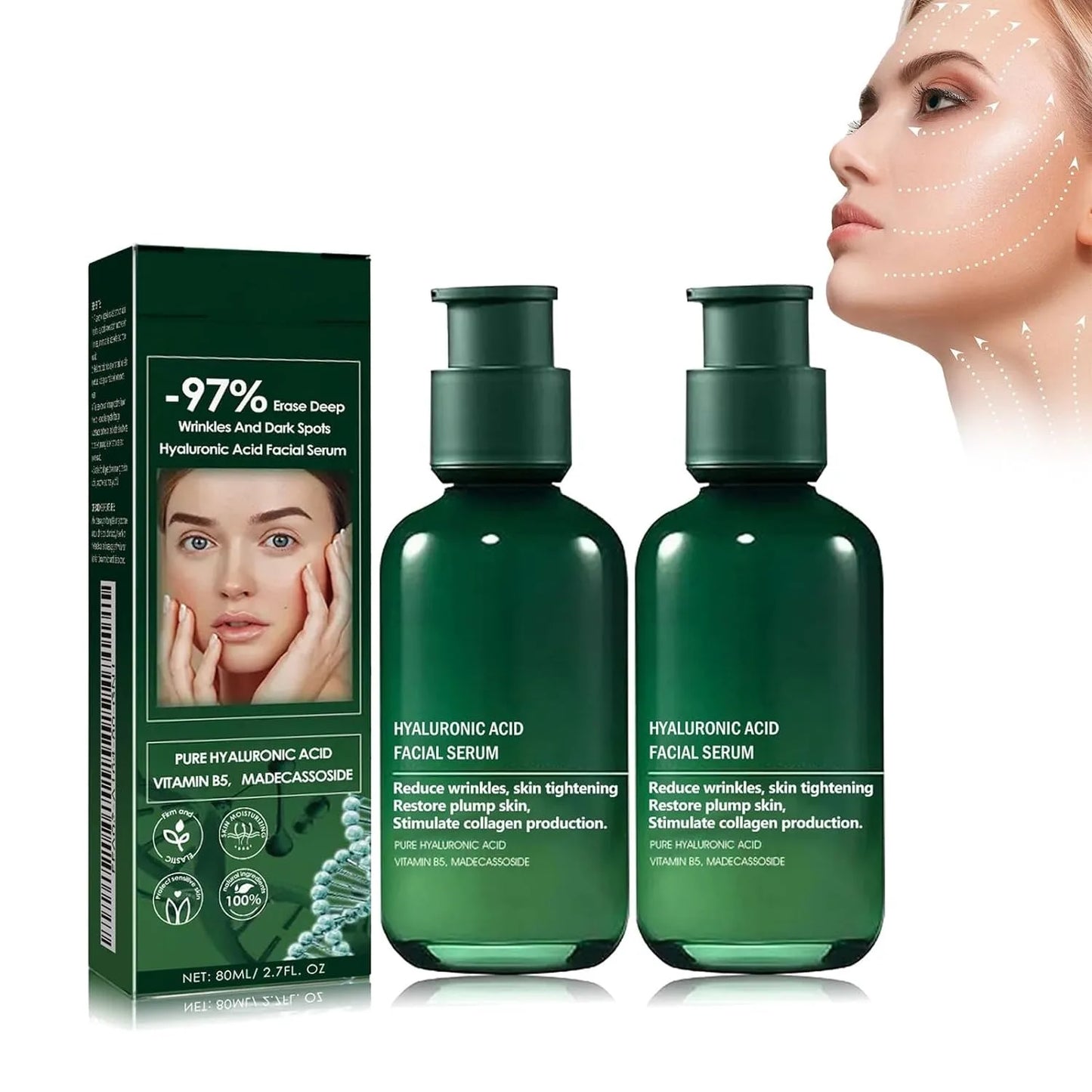 Vitamin B5 Essence Hyaluronic Acid Facial and Neck Skin Firming Anti Wrinkle Aging Repair Fine Lines Smooth Moisturizing Essence