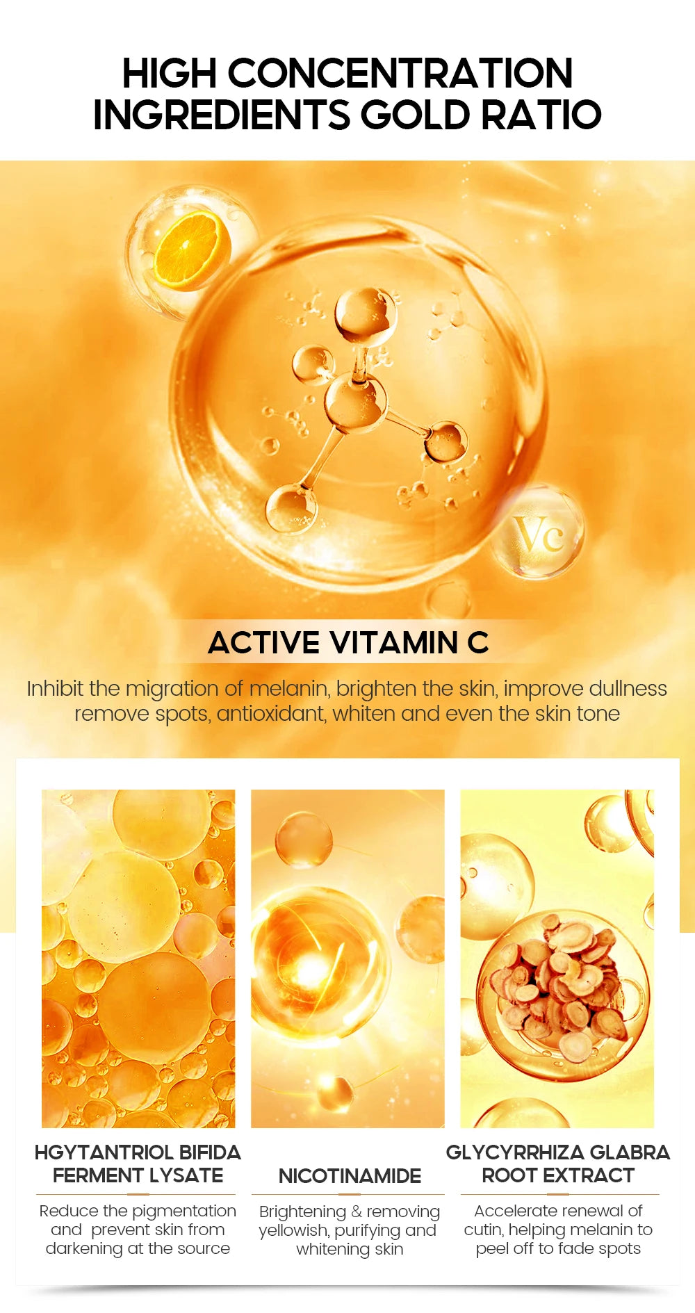 VIBRANT GLAMOUR Vitamin C  Facial Toner+Face Cream+Facial Essence+Sunscreen