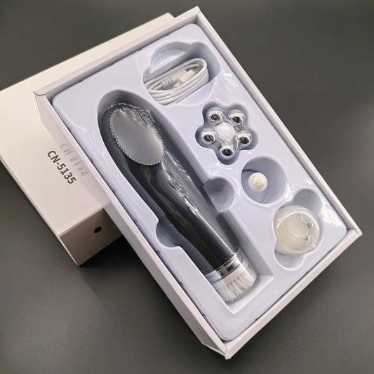 Beauty 4 in 1 Facial Skin Lifting Device Face Brush Cleanser Electric Silicone Facial Cleaning Brush for Deep Cleaning