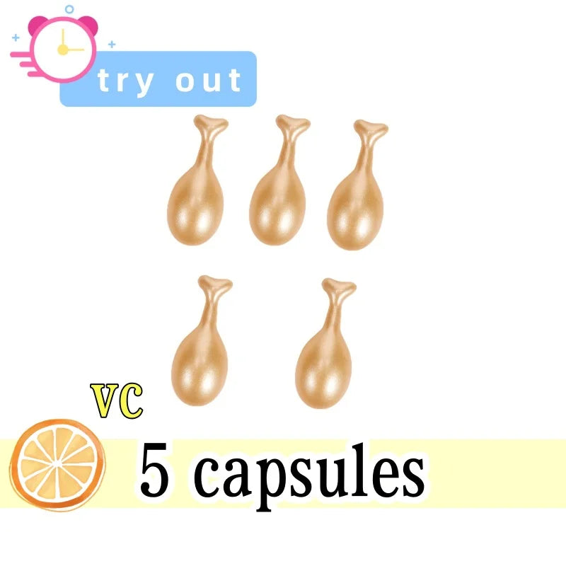 Vitamin C Facial Capsule Serum Moisturizing Anti Aging Wrinkle Removal Dark Spots Repair Acne Skin Rejuvenation Essence Capsules