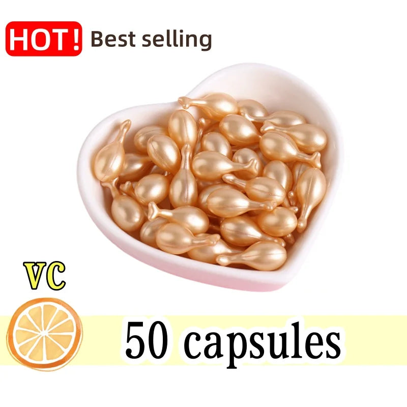 Vitamin C Facial Capsule Serum Moisturizing Anti Aging Wrinkle Removal Dark Spots Repair Acne Skin Rejuvenation Essence Capsules
