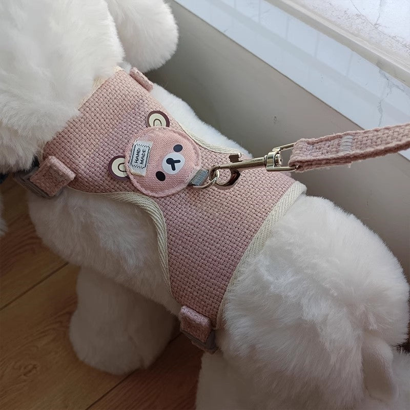 Dog Chest Harness And Leash, Soft Dog Harness Vest With Rope, Adjustable Dog Walking Harness, Only For Small Dog