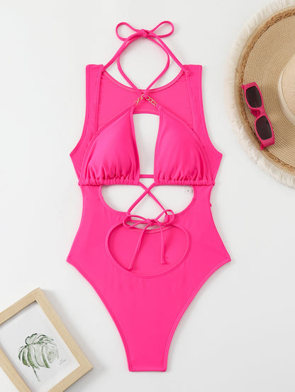 Sexy Cutout Strap One-piece Swimsuit Bikini
