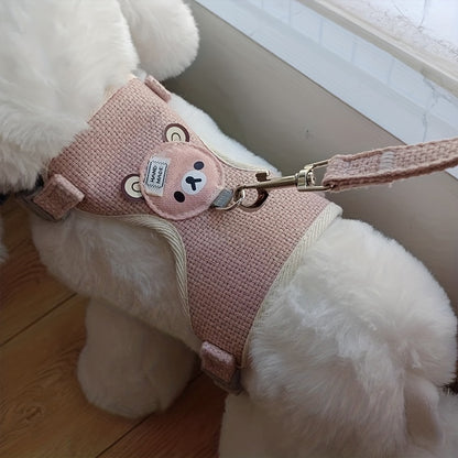 Dog Chest Harness And Leash, Soft Dog Harness Vest With Rope, Adjustable Dog Walking Harness, Only For Small Dog