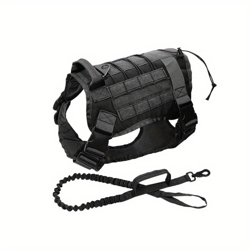 Tactical Dog Harness And Leash Set For Medium Large Dogs, Adjustable Pet Dog Harness With Handle
