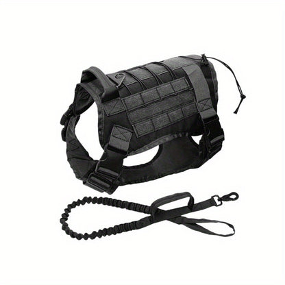 Tactical Dog Harness And Leash Set For Medium Large Dogs, Adjustable Pet Dog Harness With Handle